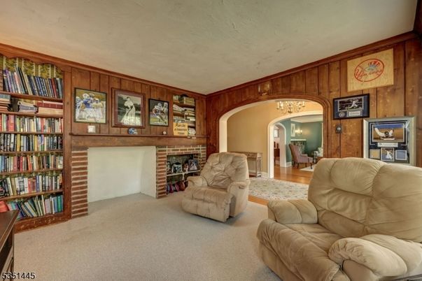 Chandelier, Fireplace, Interior, Living room, Wood Texture Flooring, Wooden Walls