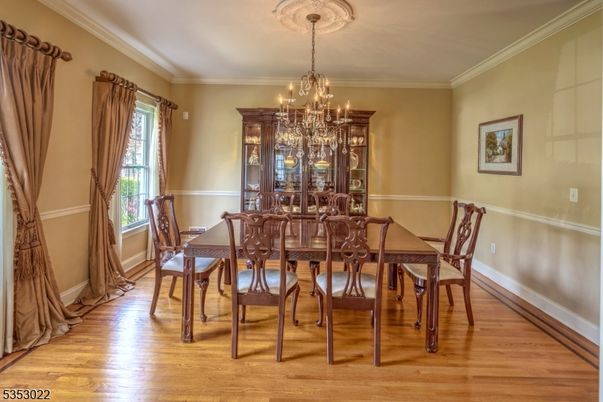 Chandelier, Dining room, Interior, Wood Texture Flooring