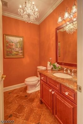 Bathroom, Chandelier, Interior