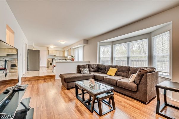 Interior, Kitchen, Living room, Stainless Steel Appliances, Wood Texture Flooring