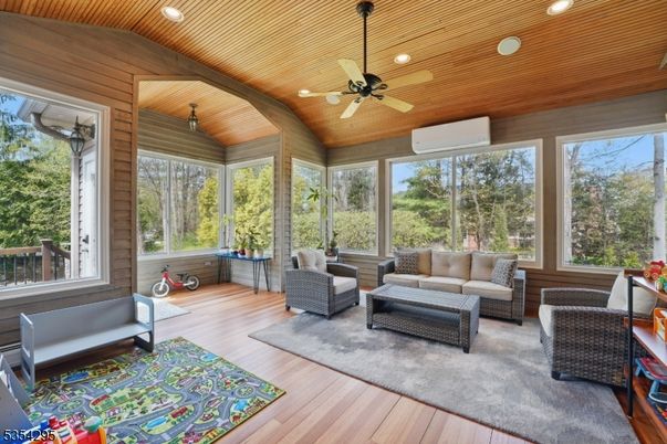 Interior, Living room, Recessed Lighting, Sun Room, Wooden Ceilings, Wood Texture Flooring