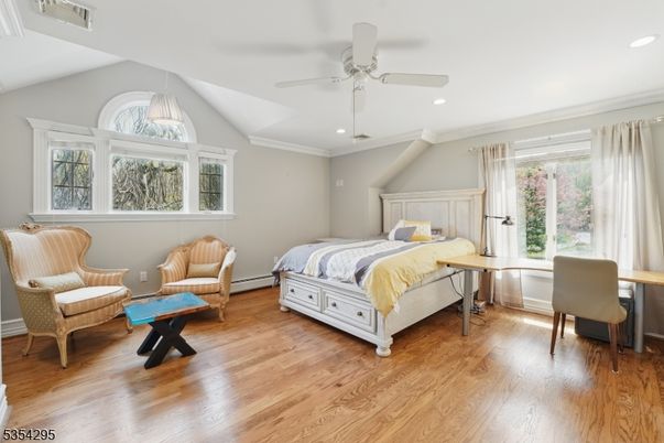 Bedroom, Home Office, Interior, Recessed Lighting, Wood Texture Flooring
