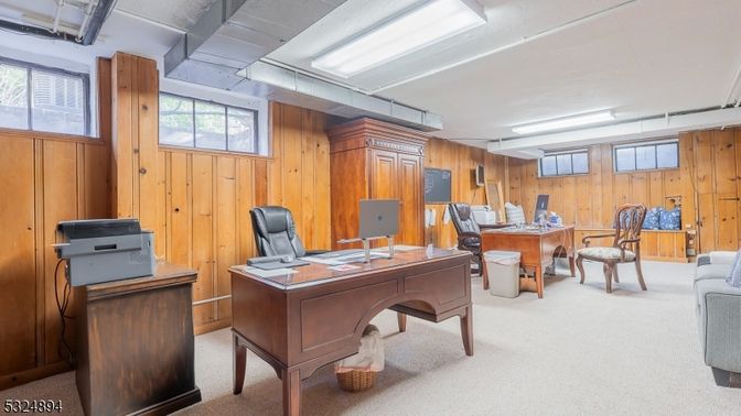 Home Office, Interior, Wooden Walls