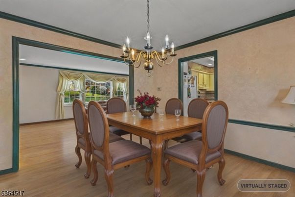 Chandelier, Dining room, Interior, Wood Texture Flooring