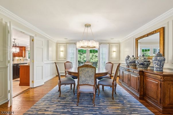 Chandelier, Dining room, Interior, Kitchen, Pendant Lights, Wood Texture Flooring