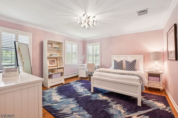 Bedroom, Chandelier, Interior, Wood Texture Flooring