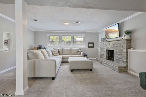 Fireplace, Interior, Living room, Recessed Lighting