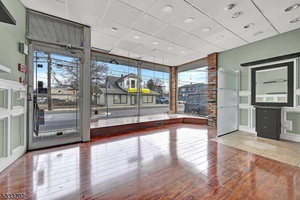 Empty room, Fireplace, Interior, Recessed Lighting, Wood Texture Flooring