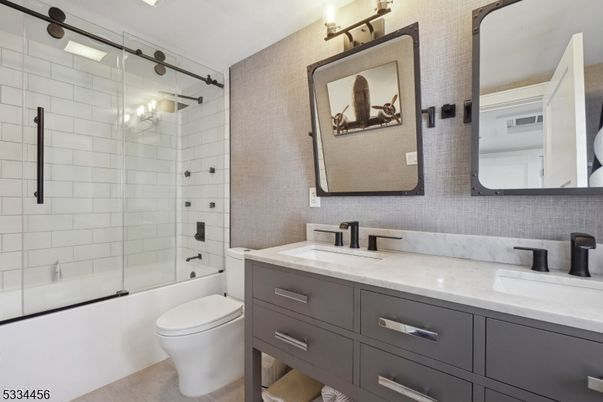 Bathroom, Dual Sink Vanities, Glass Shower, Interior