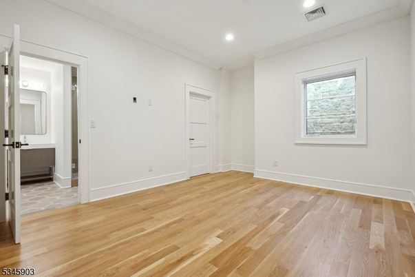 Bathroom, Empty room, Interior, Recessed Lighting, Wood Texture Flooring