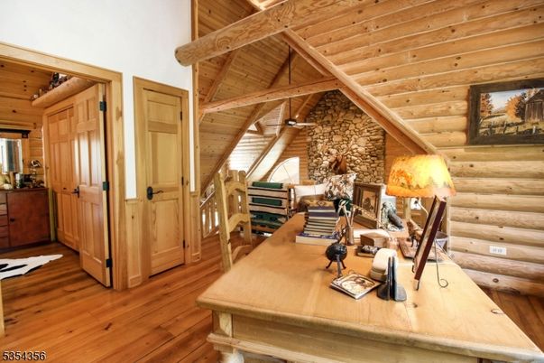 Home Office, Interior, Stone Walls, Wooden Beams, Wooden Ceilings, Wood Texture Flooring, Wooden Walls