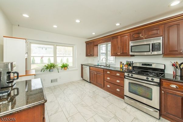 Interior, Kitchen, Marble, Recessed Lighting, Stainless Steel Appliances