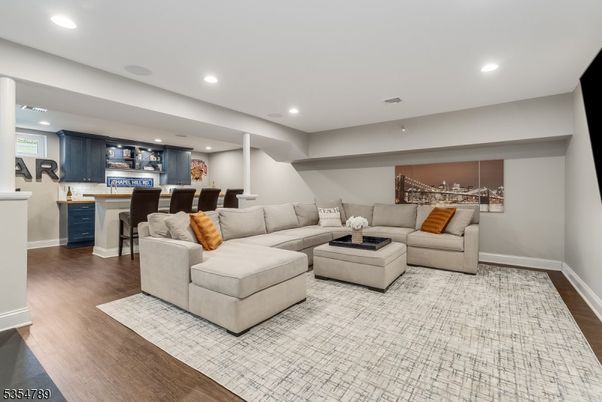 Interior, Kitchen, Living room, Recessed Lighting, Wood Texture Flooring