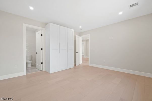 Bathroom, Empty room, Interior, Recessed Lighting, Wood Texture Flooring