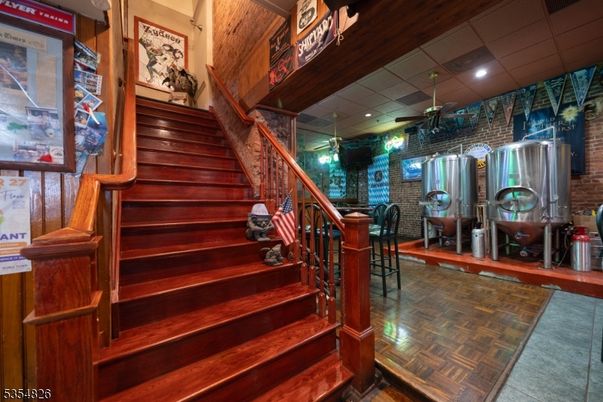 Interior, Recessed Lighting, Stone Walls, Wood Texture Flooring