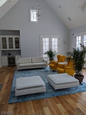 Interior, Living room, Pendant Lights, Wood Texture Flooring