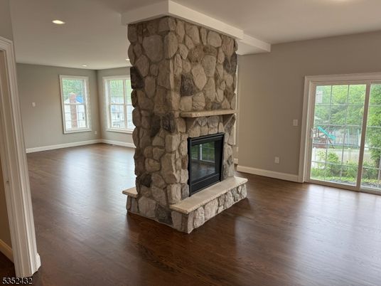Fireplace, Interior, Recessed Lighting, Wood Texture Flooring