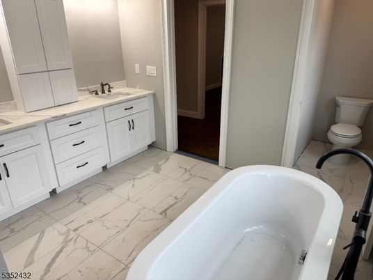 Bathroom, Dual Sink Vanities, Free Standing Baths, Interior, Marble