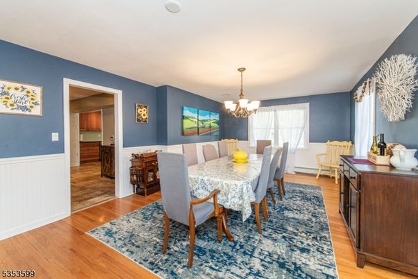 Chandelier, Dining room, Interior, Wood Texture Flooring