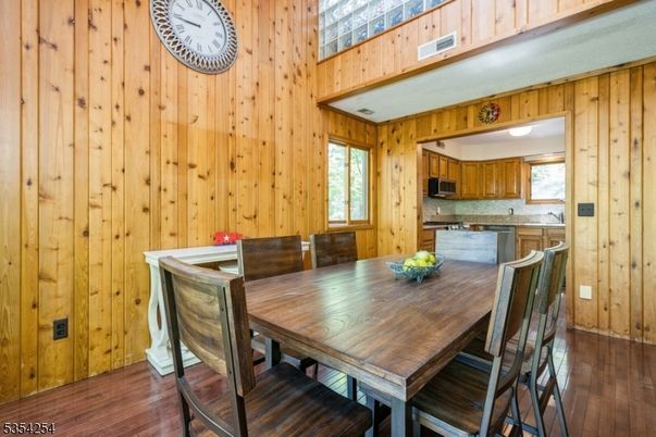 Dining room, Interior, Kitchen, Wood Texture Flooring, Wooden Walls