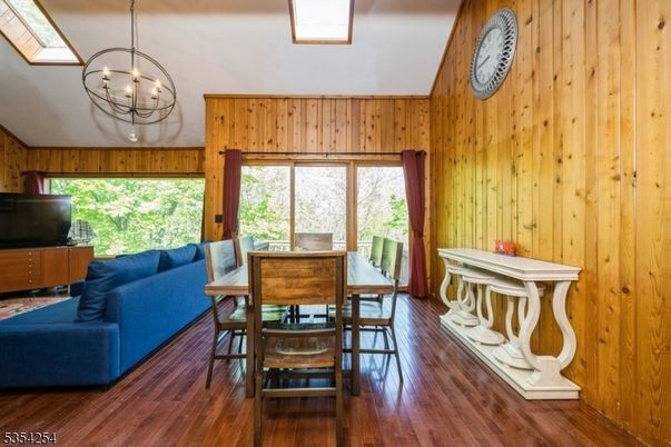 Chandelier, Dining room, Interior, Living room, Wood Texture Flooring, Wooden Walls