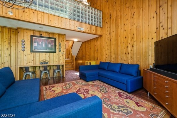 Interior, Living room, Wood Texture Flooring, Wooden Walls