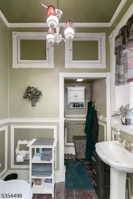 Bathroom, Chandelier, Interior
