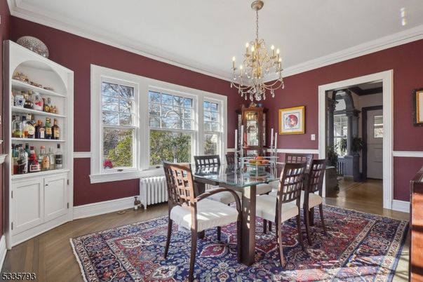 Chandelier, Dining room, Interior, Wood Texture Flooring