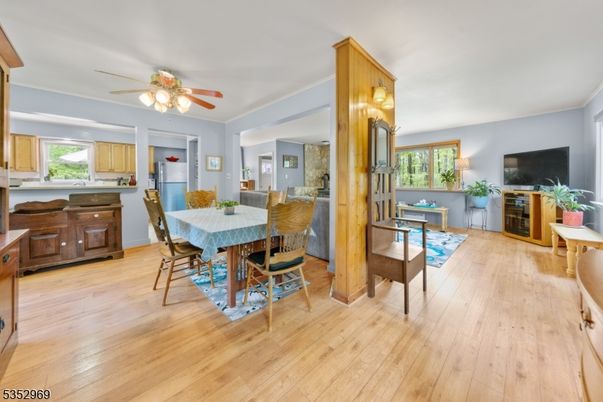 Dining room, Interior, Kitchen, Living room, Wood Texture Flooring