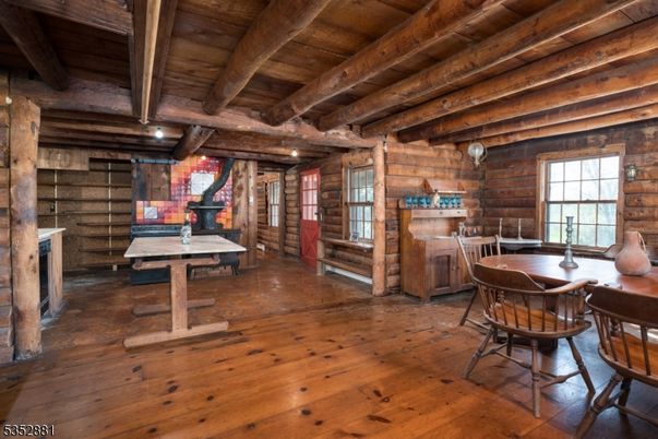 Dining room, Interior, Wooden Beams, Wooden Ceilings, Wood Texture Flooring, Wooden Walls