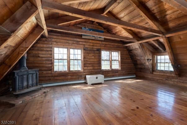 Empty room, Fireplace, Interior, Wooden Beams, Wooden Ceilings, Wood Texture Flooring, Wooden Walls