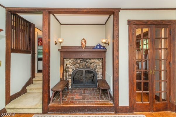 Fireplace, Interior, Wood Texture Flooring