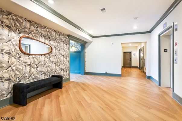 Elevator, Interior, Recessed Lighting, Wood Texture Flooring