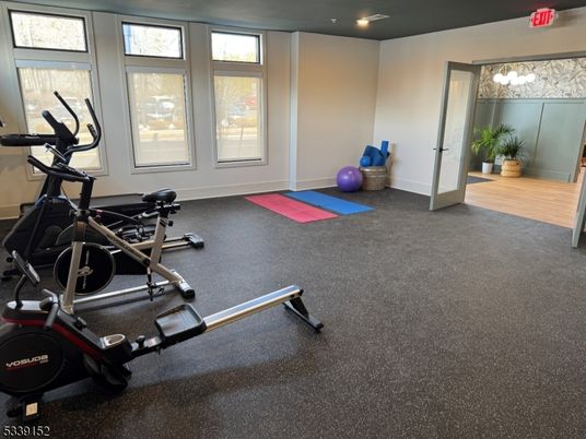 Fitness Equipment, Interior, Recessed Lighting, Wood Texture Flooring