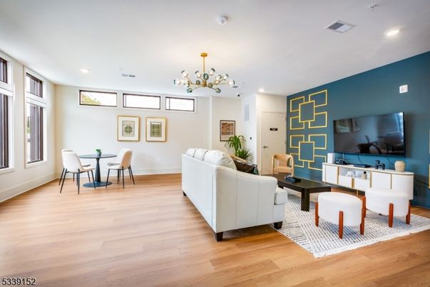 Dining room, Interior, Living room, Pendant Lights, Recessed Lighting, Wood Texture Flooring