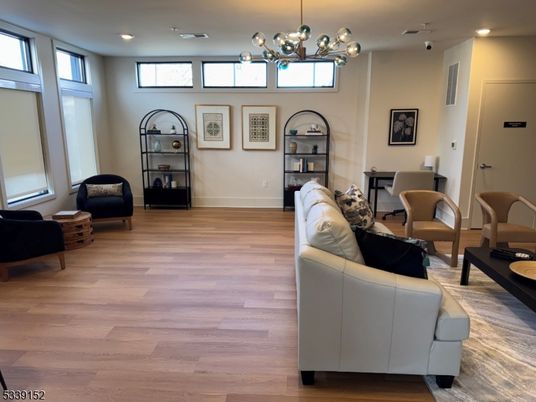 Interior, Living room, Pendant Lights, Recessed Lighting, Wood Texture Flooring