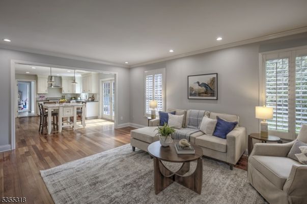 Dining room, Interior, Kitchen, Living room, Pendant Lights, Recessed Lighting, Wood Texture Flooring
