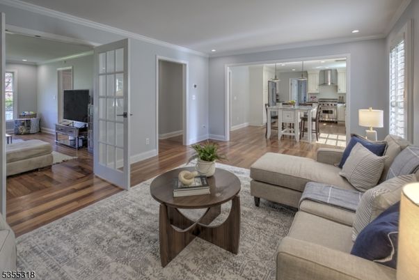 Dining room, Interior, Kitchen, Living room, Pendant Lights, Recessed Lighting, Wood Texture Flooring