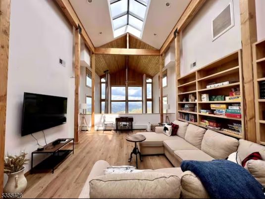 Interior, Living room, Recessed Lighting, Water, Wooden Ceilings, Wood Texture Flooring, Wooden Walls