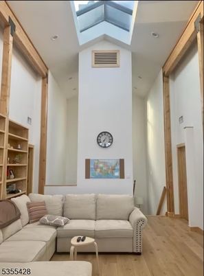 Glass Ceilings, Interior, Living room, Recessed Lighting, Wood Texture Flooring