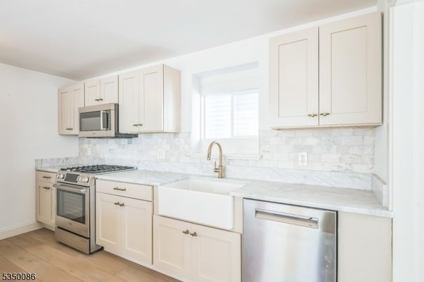 Interior, Kitchen, Stainless Steel Appliances, Wood Texture Flooring