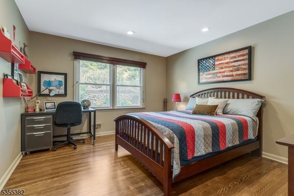 Bedroom, Home Office, Interior, Recessed Lighting, Wood Texture Flooring