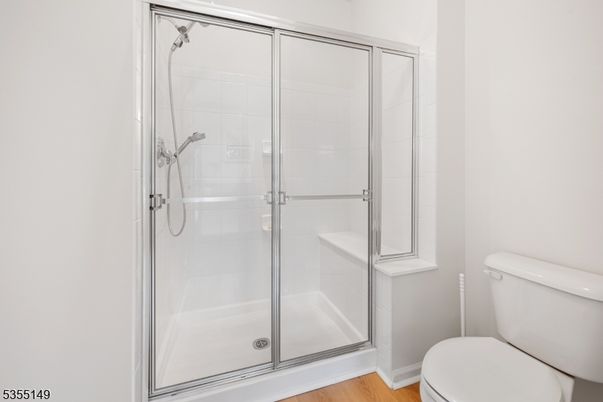 Bathroom, Glass Shower, Interior, Wood Texture Flooring