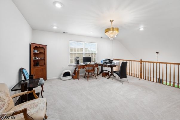 Chandelier, Home Office, Interior, Recessed Lighting