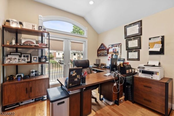 Home Office, Interior, Recessed Lighting, Wood Texture Flooring