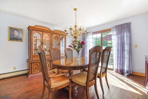 Chandelier, Dining room, Interior, Wood Texture Flooring