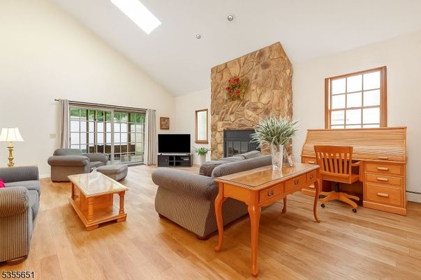 Fireplace, Home Office, Interior, Living room, Wood Texture Flooring