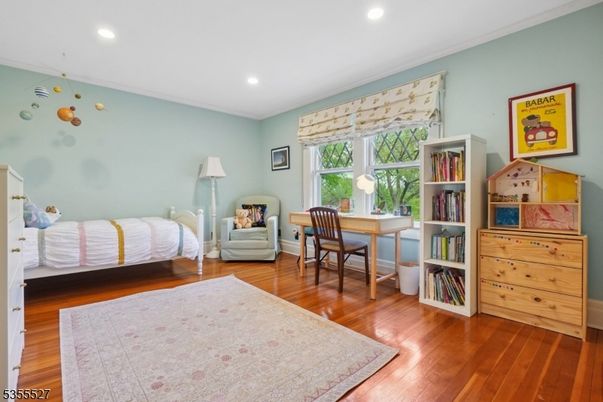 Bedroom, Home Office, Interior, Recessed Lighting, Wood Texture Flooring