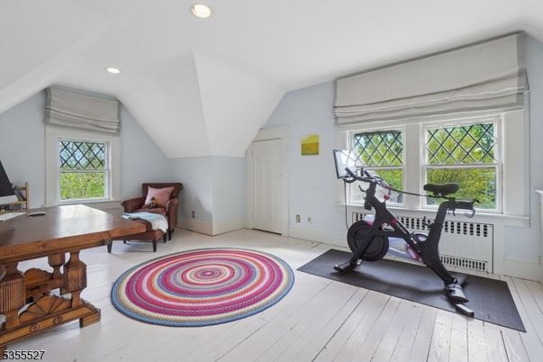 Fitness Equipment, Home Office, Interior, Recessed Lighting, Wood Texture Flooring