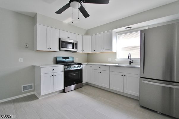Interior, Kitchen, Stainless Steel Appliances, Wood Texture Flooring